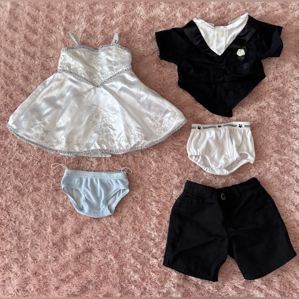 Build-A-Bear Bride & Groom Outfits with Underwear ~See all pictures